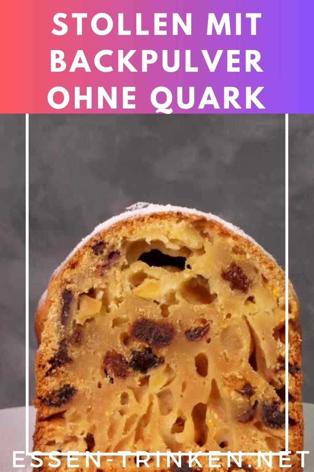 Stollen mit Backpulver ohne Quark