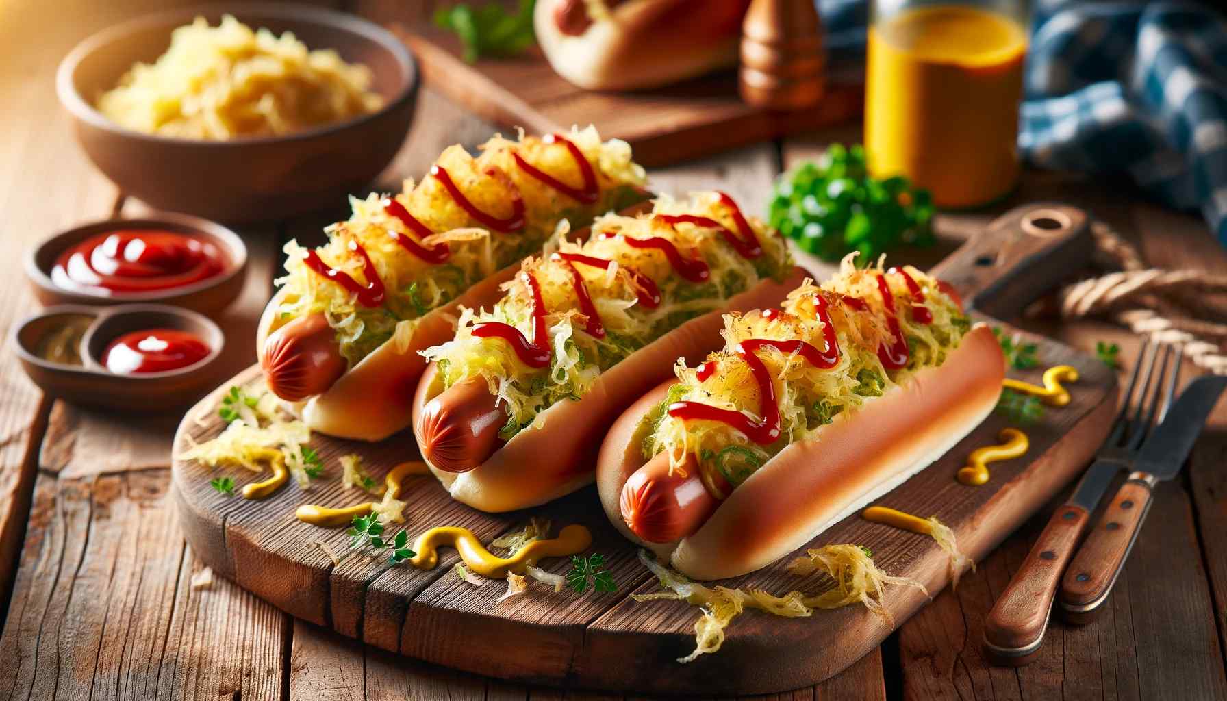 Hot Dogs mit Krautsalat