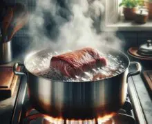 Fleisch im Wasser kochen