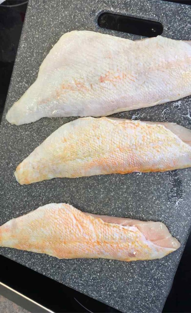 Rotbarschfilet mit Haut gebraten