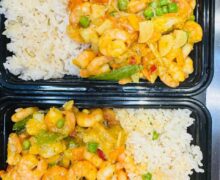 Garnelen mit Asia-Curry & Reis