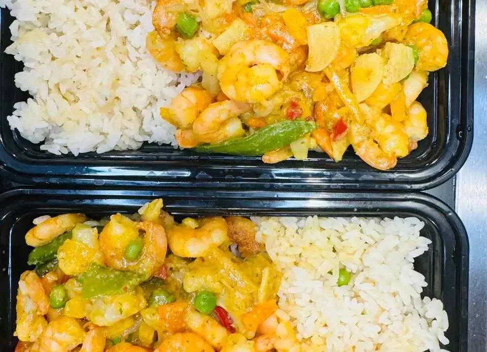 Garnelen mit Asia-Curry &amp; Reis