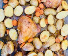 Hähnchenteile mit Kartoffeln & Möhren im Ofen